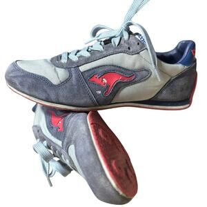 KangaROOS Trainers Retro Sneakers Grey Red Blue Women's 7 UK 5 EUR 38
